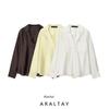 Araltay New Arrival Fashion Style Women's Fashion All-Match Casual Minimalist Embroider Pocket Shirt 4786079