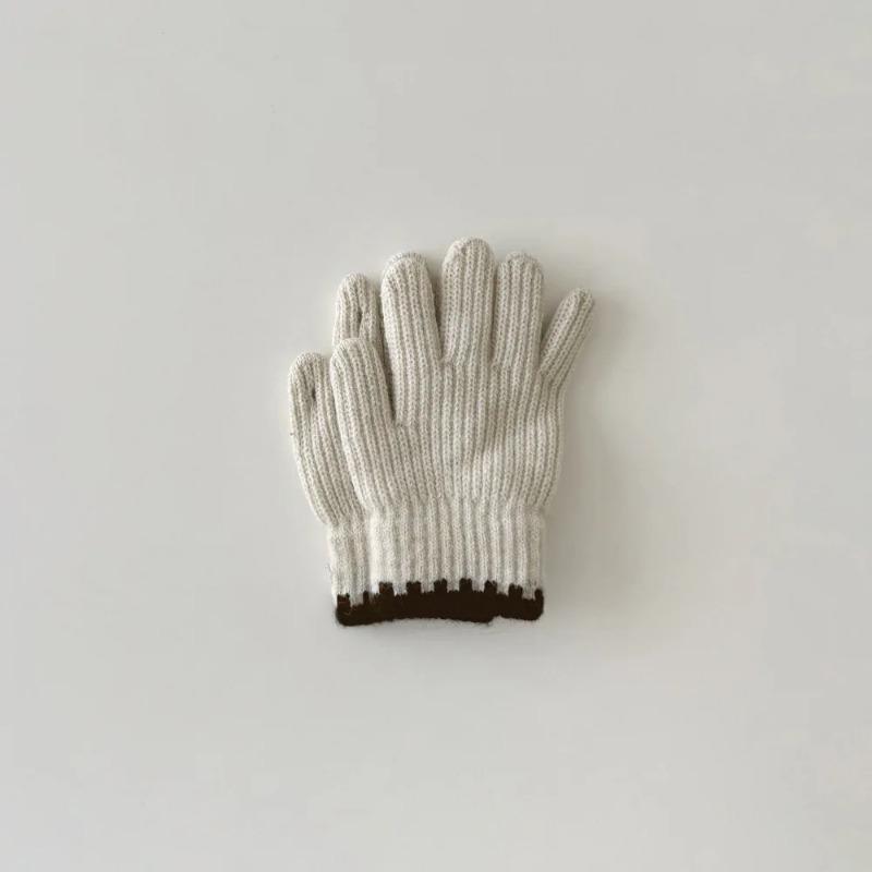 Korean Style Kids Knit Gloves Winter Warm Mittens Solid Color Gloves Soft Crochet Hand Warmers for Boys Girls Trendy Children