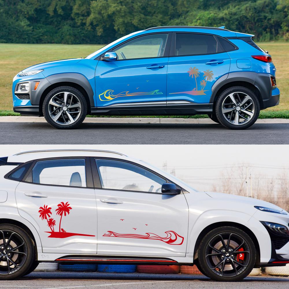 Для Kia Sportage Renualt Duster Nissan Qashqai Honda XR-V Lexus RX Subaru Forester SUV автомобильные наклейки пальмовое дерево пляжный декор