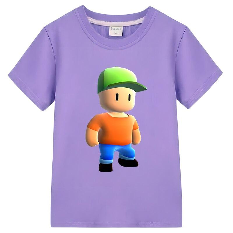 Детская летняя футболка Stumble Guys, топы с короткими рукавами из 100% хлопка, цельная футболка для детей, мальчиков, 10 лет, одежда для мальчиков и девочек, детская одежда