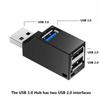 Universal Data Transfer High Speed Splitter Box 3 Ports Adapter USB 3.0 Hub