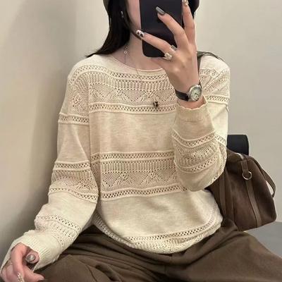 Топы для женщин Пуловер Женский Осень Зима Утепленный Пуловер Теплый Вязаный Эластичный С Длинным Рукавом Оверсайз Джемпер Топы