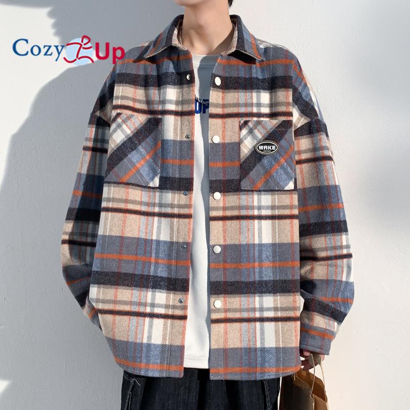Men's Flannel Shirts Casual Button Down Plaid Shirt Jacket Long Sleeve Fleece Shacket with Pockets