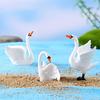 4 Pcs Cute White Home Decoration Filming Prop Swan Garden Figurines Decor Miniatures