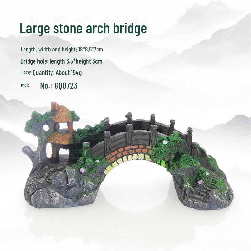 Aquarium Resin Fish Tank Decorations - Bridge Design for Tropical Fish