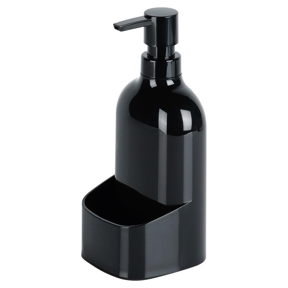 Dishwashing liquid dispenser with sponge container black 500 ml