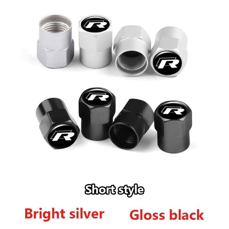 hijk1 4Pcs Meta Alloy Car Tire Valve Stem Air Caps Cover For VW Volkswagen Golf Polo Passat Tiguan Touran Jetta GTI Car Accessories