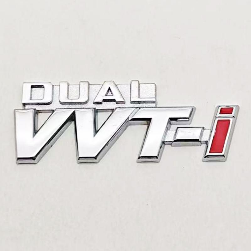 3D Metal Car Sticker Logo DUAL VVT-i Emblem Rear Trunk Fender Badge Decals For TOYOTA Dual VVT-i Camry COROLLA YARiS Rav4 PRIUS