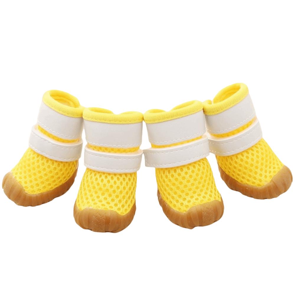 Breathable Dog Mesh Shoes Rubber Sole Adjustable Dog Paw Protectors Hollow Out Wear-resistant Anti-Slip Dog Boots