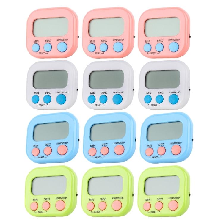 Household Magnetic Countdowns Timer Set, 12 Pack Digital Kitchen Timers with LCD Readout for Cooking Baking and Time Tracking
