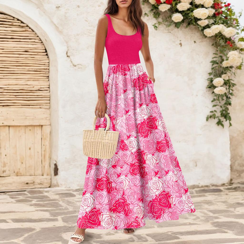 Women's Flowing Dresses Women's Summer Dresses Casual Long Dresses Cute Floral Long Dresses
