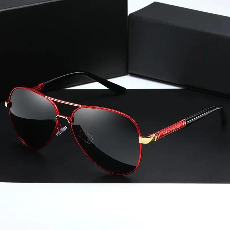 Солнцезащитные очки класса люкс для мужчин, поляризованные солнцезащитные очки, дорожные очки, классические очки-авиаторы, защита UV 400