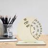 Yousheng Perpetual Calendar Manual Rotating Disk Calendar Wooden Circular Spin Calendar Desk Decoration for Home Office Decor
