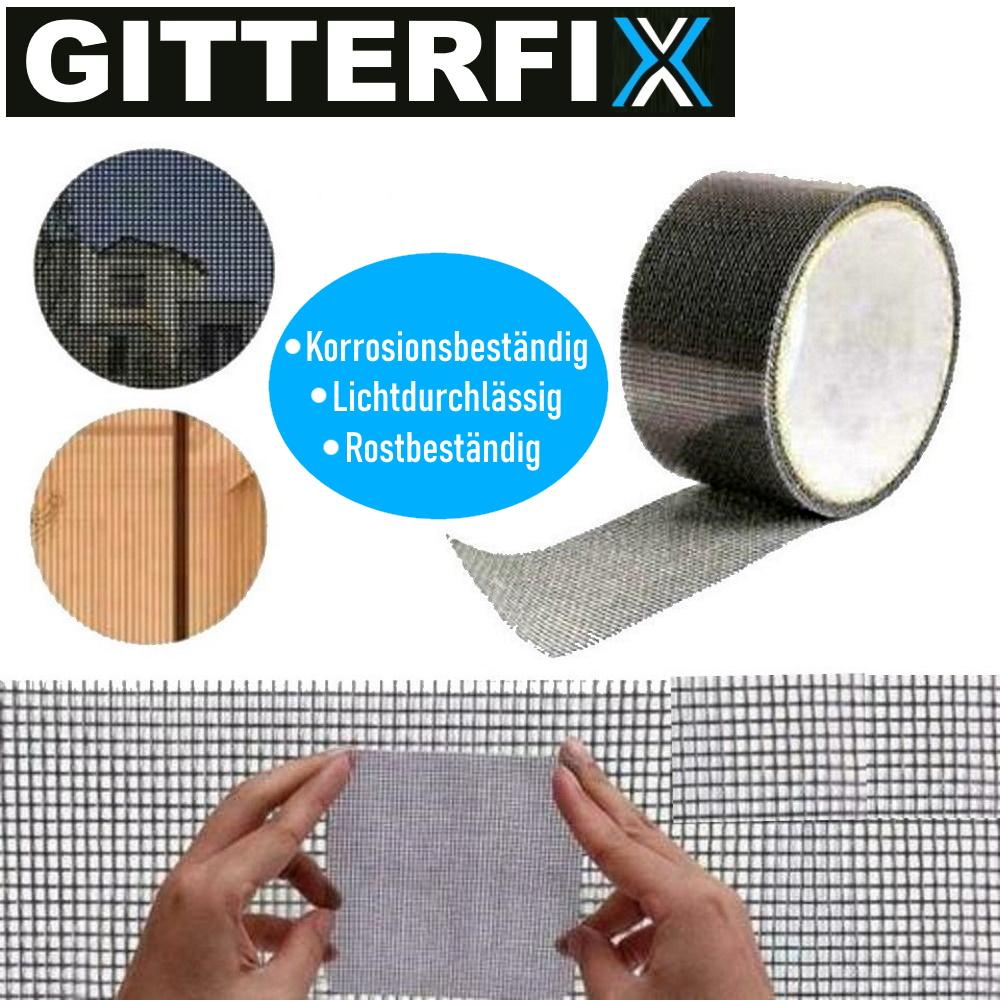 GITTERFIX Ремонтная лента для москитной сетки Набор для ремонта штор от насекомых водонепроницаемый