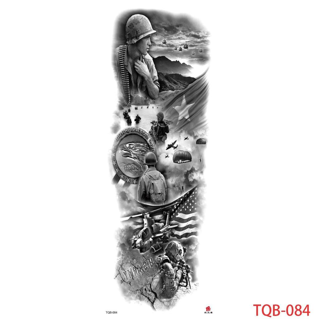 1 PC 480*170MM Large Temporary Tattoos Sleeve for Men Women Full Arm Selleve Tattoos Temporary Realistic Fake Wolf Tiger Lion Tattoo