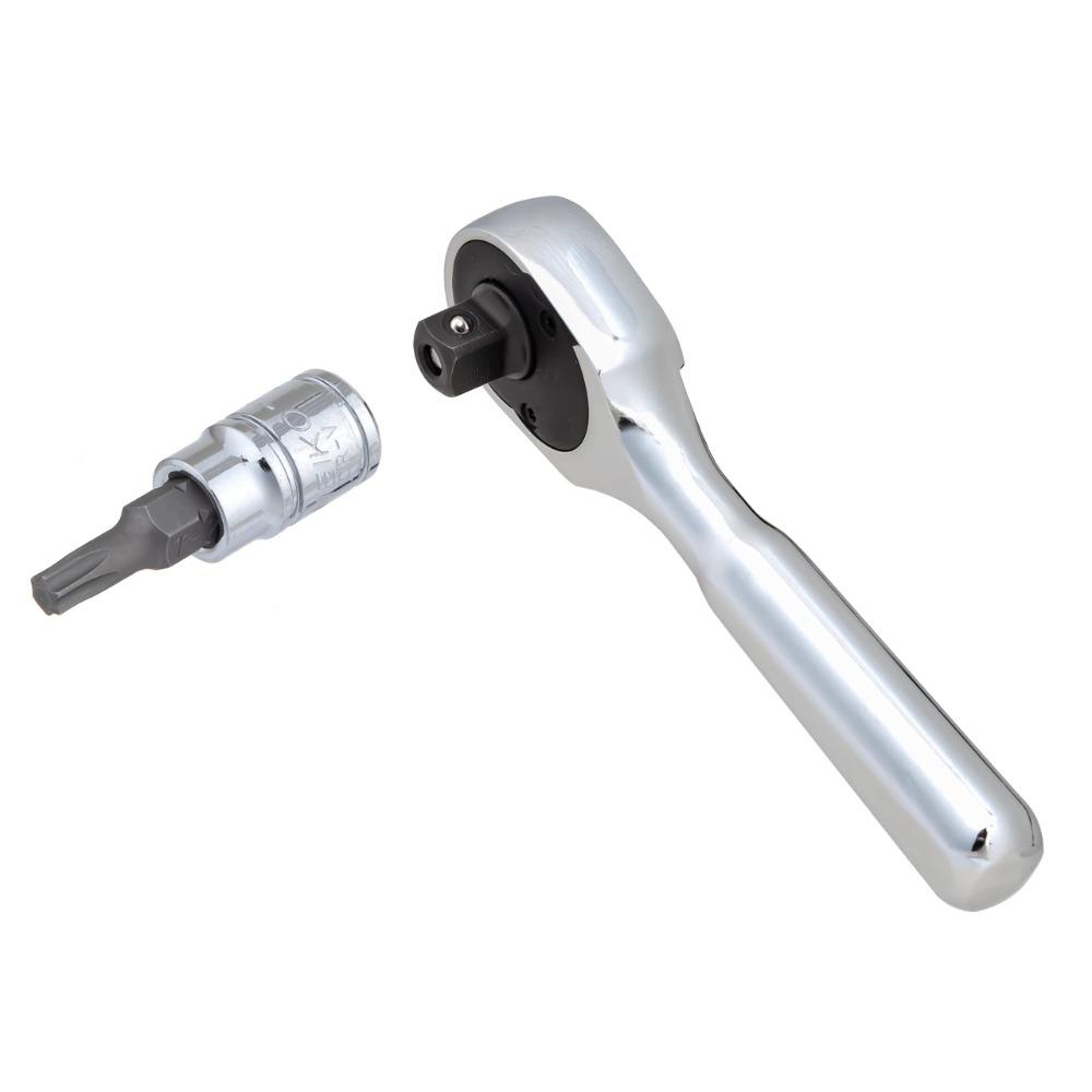 Two-way Square Head Spanner 72-Tooth Ratchet Socket Wrench Drive Stubby Ratchet  Home Maintenance