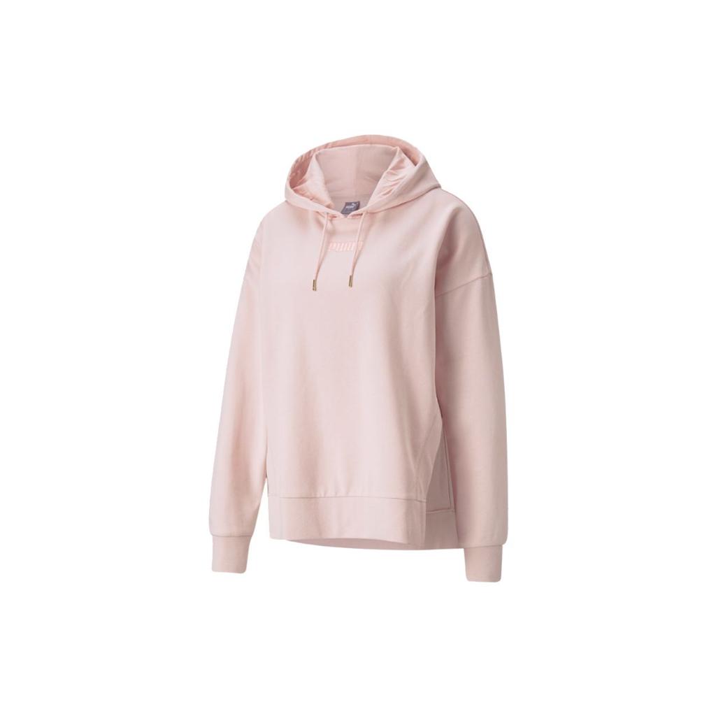 Puma Solid Color Sports Hoodie With Drawstring Women Tops Pink 847688-36