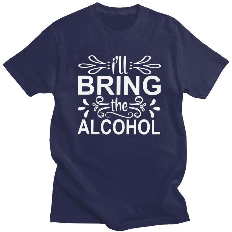 Мужская футболка с надписью 'Custom Handsome Ill Bring The Alcohol', хлопковая, с коротким рукавом, повседневная, модная