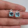 Solid 925 Sterling Silver Blue Topaz Gemstone Handmade Boho Designer Wedding Anniversary Gift Earring