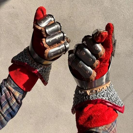 Средневековые стальные наручи доспехи рыцаря пальцы SCA LARP перчатки подарок