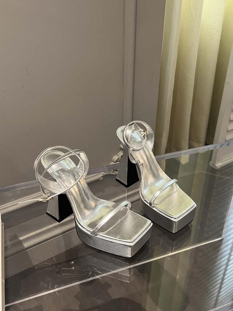 Модные туфли на платформе для женщин. Босоножки с квадратным открытым носком. Летние туфли. Туфли на толстом каблуке. Босоножки для вечеринок и свадеб. Шлепанцы. Туфли-мюли. 39