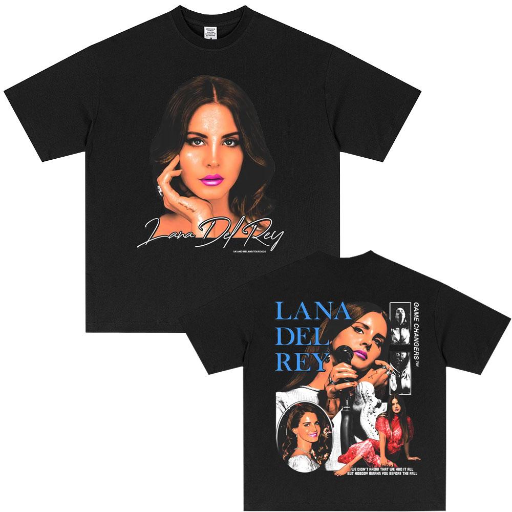 Lana Del Rey UK and Ireland Tour 2026 Tshirt Men Women Hip Hop Fashion Trend Short Sleeve T Shirts Summer Unisex Pop Streetwear