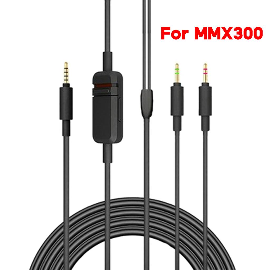 Stereo 3.5mm Audio Cable Gaming Headset Cable for MMX300 Headphone Cable Volume Control Inline Cord Accessories