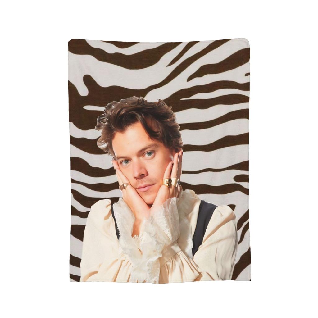 Плед Гарри Стайлс Коралловый Флис Плюшевый С Принтом Дышащий Легкий Тонкий Плед для Дома Дивана Покрывало