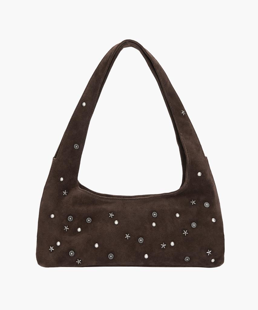 Margesherwood Halter Hobo_Choco Brown Studded Suede