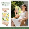 Lemon Print Folding Hand Fan-Bamboo Fabric Fruit Pattern Handheld Fan for Summer Cooling Wedding Party & Dance Performance Decor