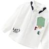 MOMOCO Boys' Long Sleeve Shirt Spring and Autumn Pure Cotton Fashion Trendy Shirt White 120