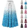 Женская модная юбка свободного покроя с цветочным принтом и эластичным поясом без карманов