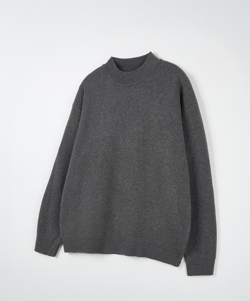 NODU Mock Neck Half Turtleneck Knit [Gray]