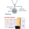 D Color 1 Carat Real Moissanite Pendant For Women Lab Diamond Necklace 925 Sterling Silver Fine Jewelry Girl Valentine's Day Gift