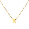 Stainless Steel Initial Necklace Gold  Color Cut Letters Single Name Choker Necklace for Women Pendant Jewelry Gift