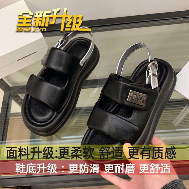 2025 Сандалии спортивные на платформе велкро женские летние носить наступающие на дерьмо мягкая подошва легкие повседневные пляжные римские туфли