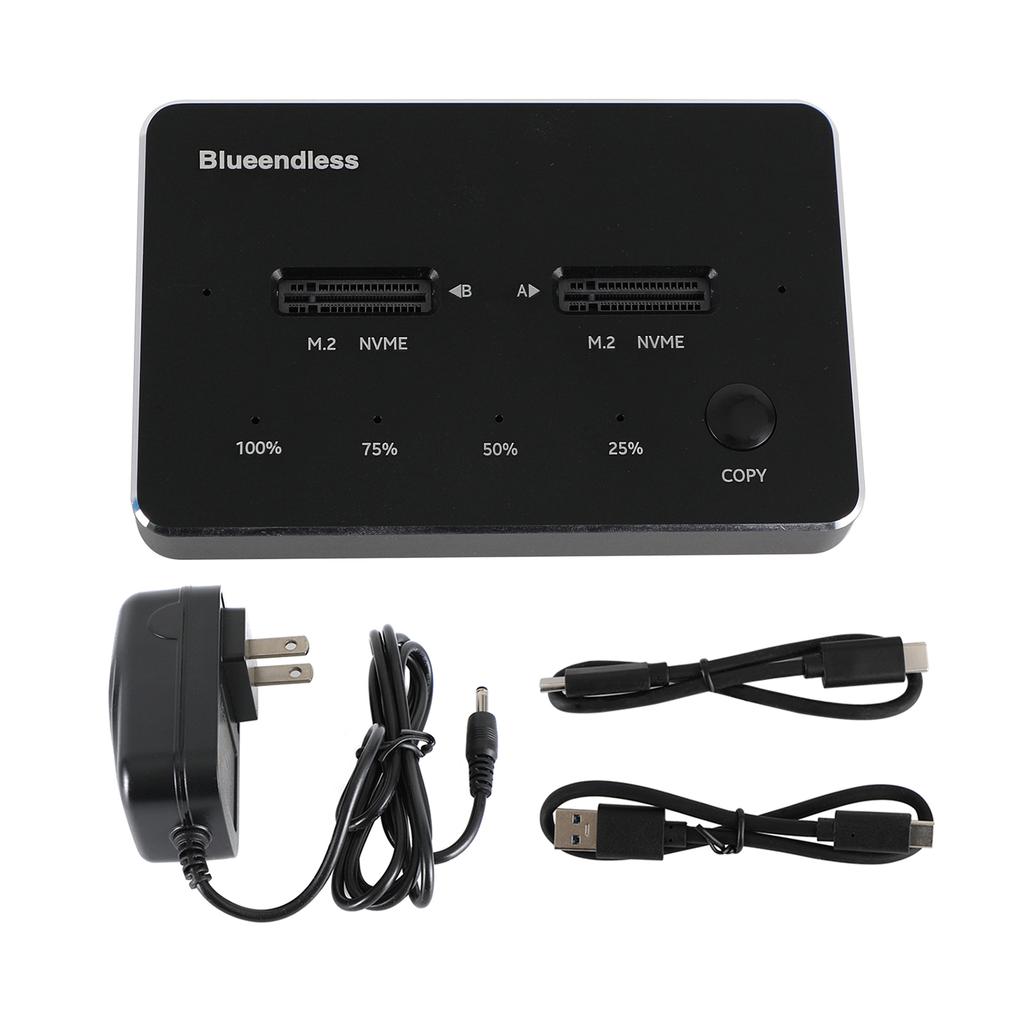 Док-станция NVME Дубликатор SSD M.2 NVME+NVME Корпус для твердотельного накопителя