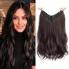 Women's 20-inch Clip-in V-Shaped Wavy Hair Extensions, Soft,High-Quality Comfortable Mesh with Secure Clips, Suitable for All - Dark Brown.