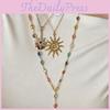 Шикарная цепочка-ожерелье с подвеской-солнцем, многослойный дизайн, модный аксессуар для девочек