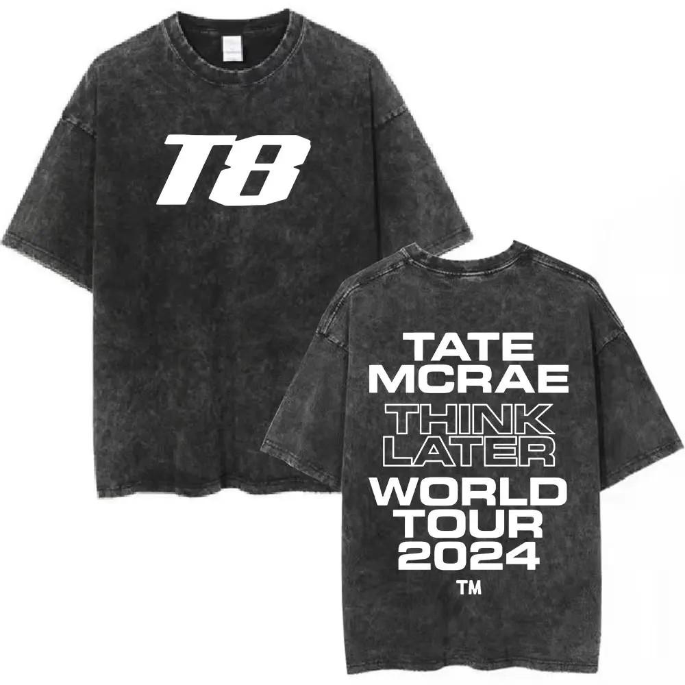 Tate McRae Graphic T Shirt Washed Black Y2K Streetwear Unisex Tee11