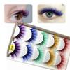2 Box Thick Fluffy Lashes Colored False Eyelashes Beautiful 3D Curled Lashes  Women