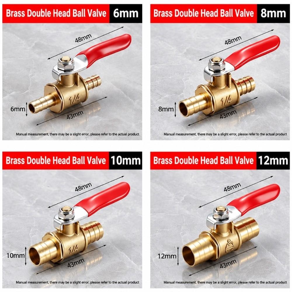 Brass Brass Inline Hose Barb Ball Valve Mini Shut Off Valve  Water Pipe Control