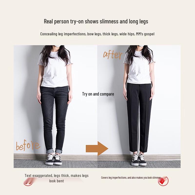 Langsha Women's High-Waist Loose Cropped Casual Pants