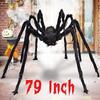 NEW 200cm/79 Inch Halloween Large Spider Plush Fake Hairy Spider Props Halloween Party Scary Decoration Indoor Outdoor Yard Toys 200cm