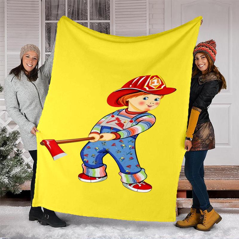 Chucky Theme Printed Blanket,Perfect for Couch, Bed, Travel & Outdoor Use | Machine Washable, Cozy & Durable.