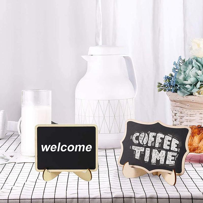 10Pcs Mini Chalkboard Signs With Easel Wedding, Birthday Parties, Message Board Signs And Event Decor Wooden Place Cards