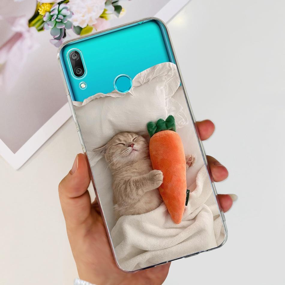 Чехол для телефона Huawei Y7 2019 Huawei Y7 Prime Pro (2019) DUB-LX1 LX2 LX3 Милый Пандa Цветочный Узор Мягкий Силикон ТПУ Чехлы