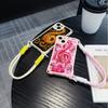 Ae77 Dragon Design Art Soft Phone Cases for iPhone 16 15 14 13 12 11 Pro Max 7 8 Plus XR XS Max with Wrist Strap Lanyard Corner Protection Back Cover