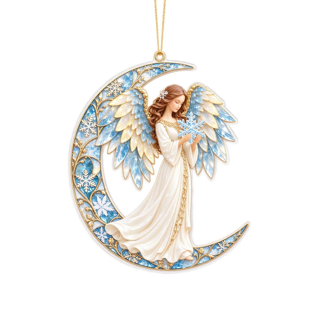 Moon Christmas Acrylic Hanging Ornament Set for Holiday Tree Decor