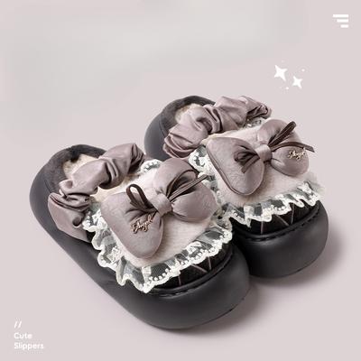 Новые мультяшные комнатные теплые, утолщенные и противоскользящие плюшевые хлопковые тапочки